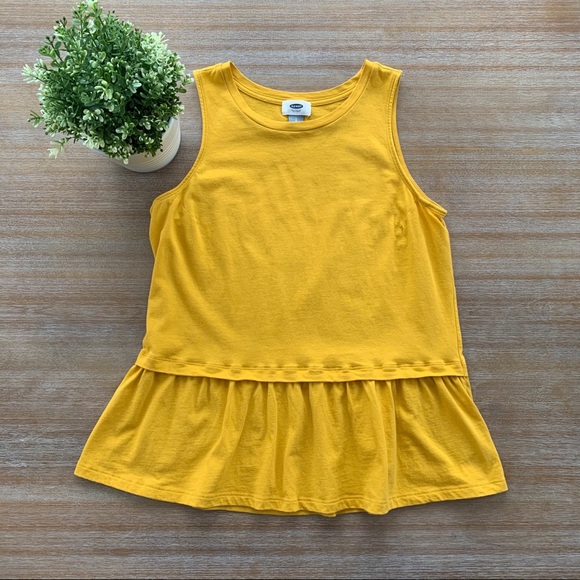 Old Navy women’s yellow Sleeveless Peplum Style Top Size S - Picture 3 of 5
